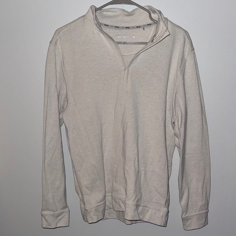 Walter Hagen Men's Light Gray Zip-Up Sweater Quarter Zip